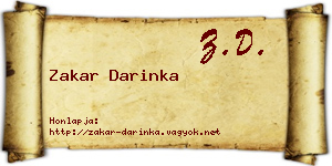 Zakar Darinka névjegykártya